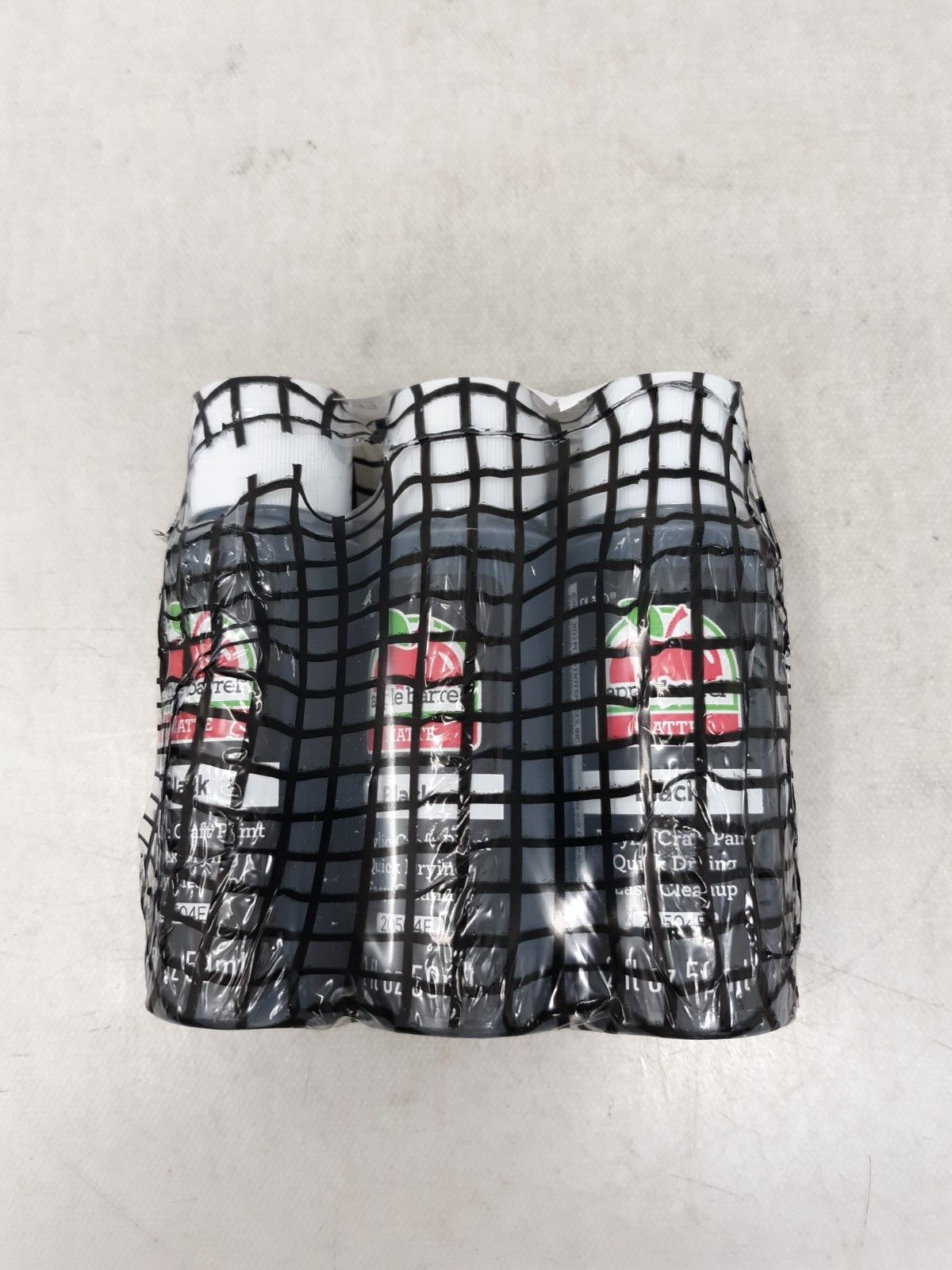 3 Pack Apple Barrel Acrylic Paints Craft: Black 20504 - 2 FL OZ Each