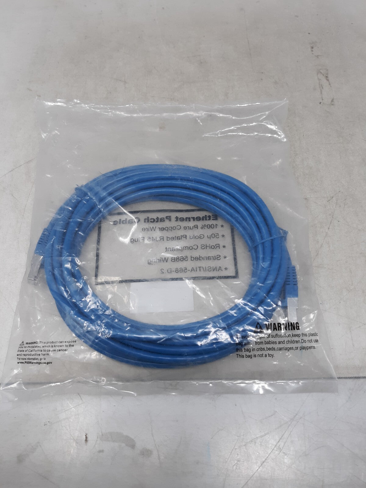 Cat6 Ethernet Patch Cable Network Internet RJ45 Stranded UTP 24AWG 20ft Blue