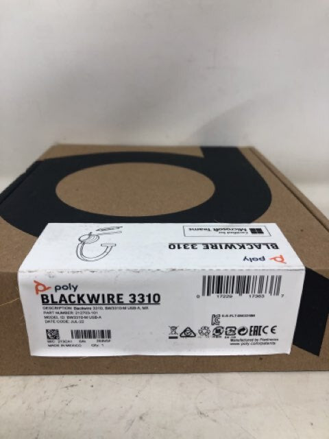 Poly Blackwire 3310 Headset BW3310-M Mono - USB-A, Mini-phone (3.5mm) - Wired