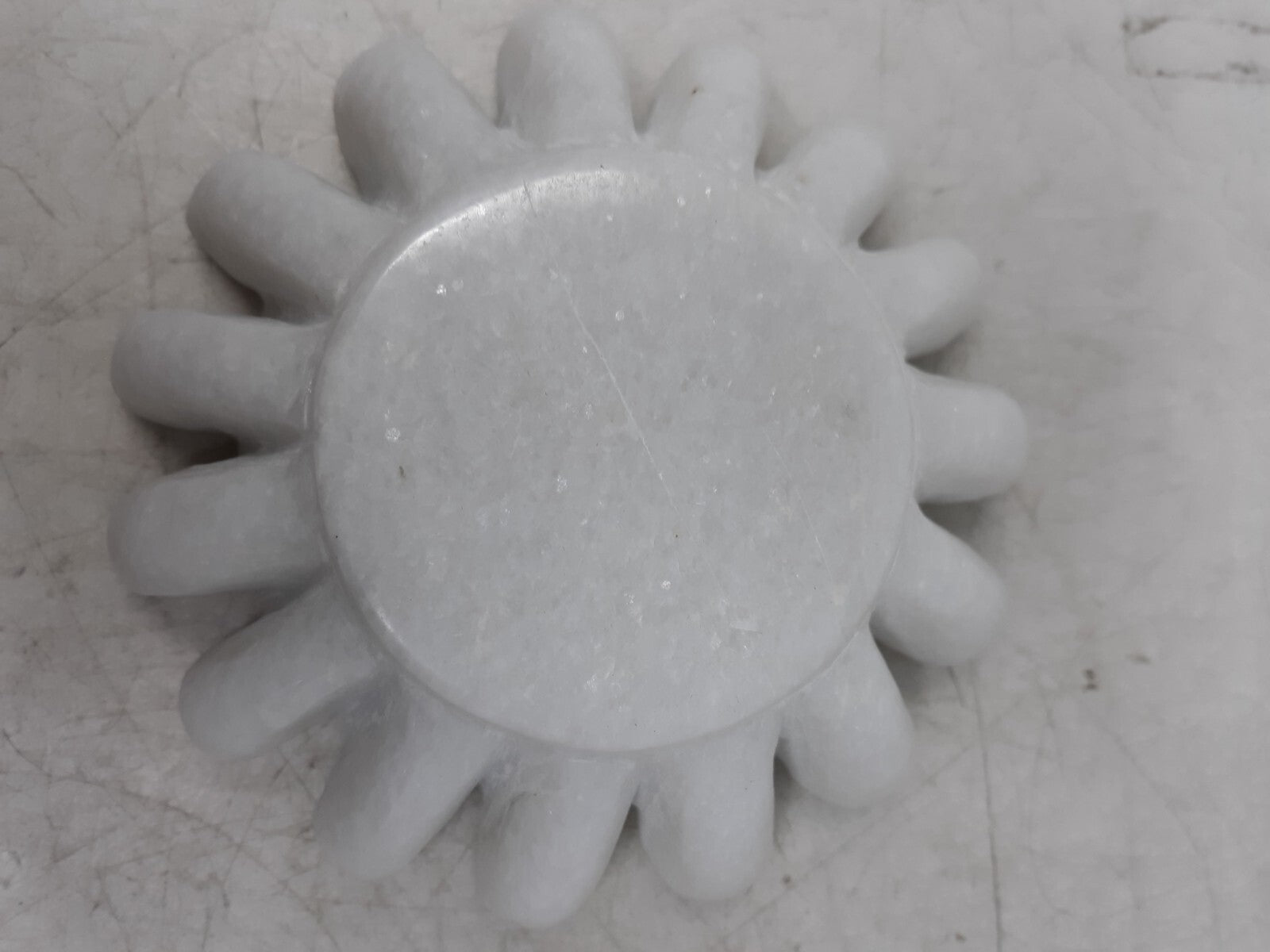 White Marble Flower-Shaped Trinket Dish - Jewelry Holder, Soap Dish, Decorative