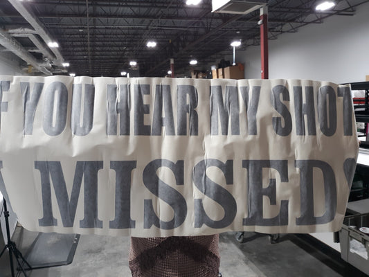 "If you hear my shot I missed."  Bathroom Vinyl Wall Sticker 20 x 40