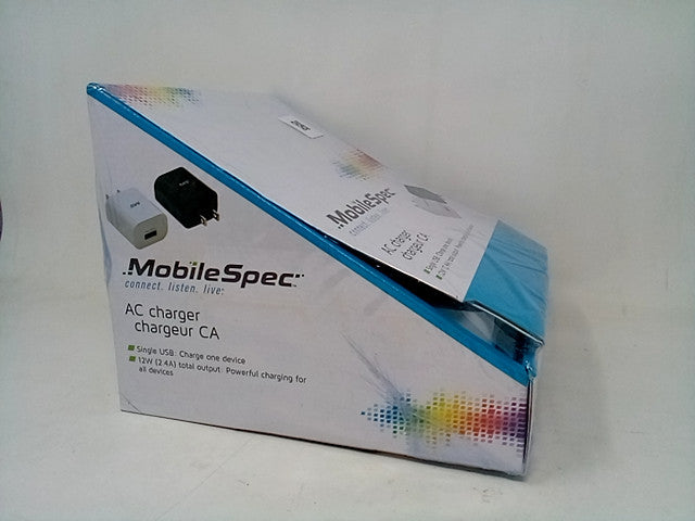 Mobile Spec AC Charger Single USB Power Blocks, CASE OF 20 WALL CHARGERS