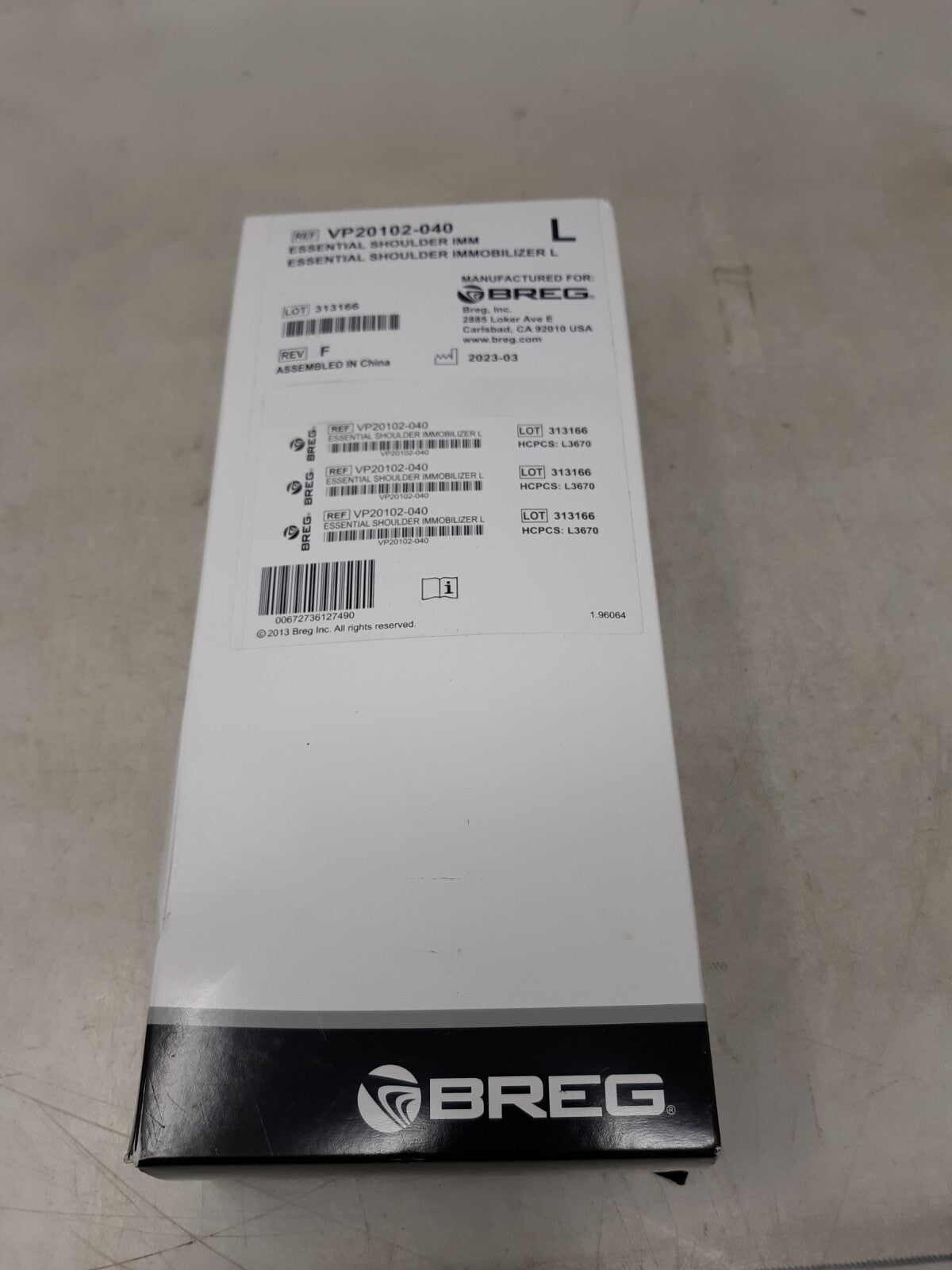 BREG Essential Shoulder Immobilizer SZ L VP20102-040