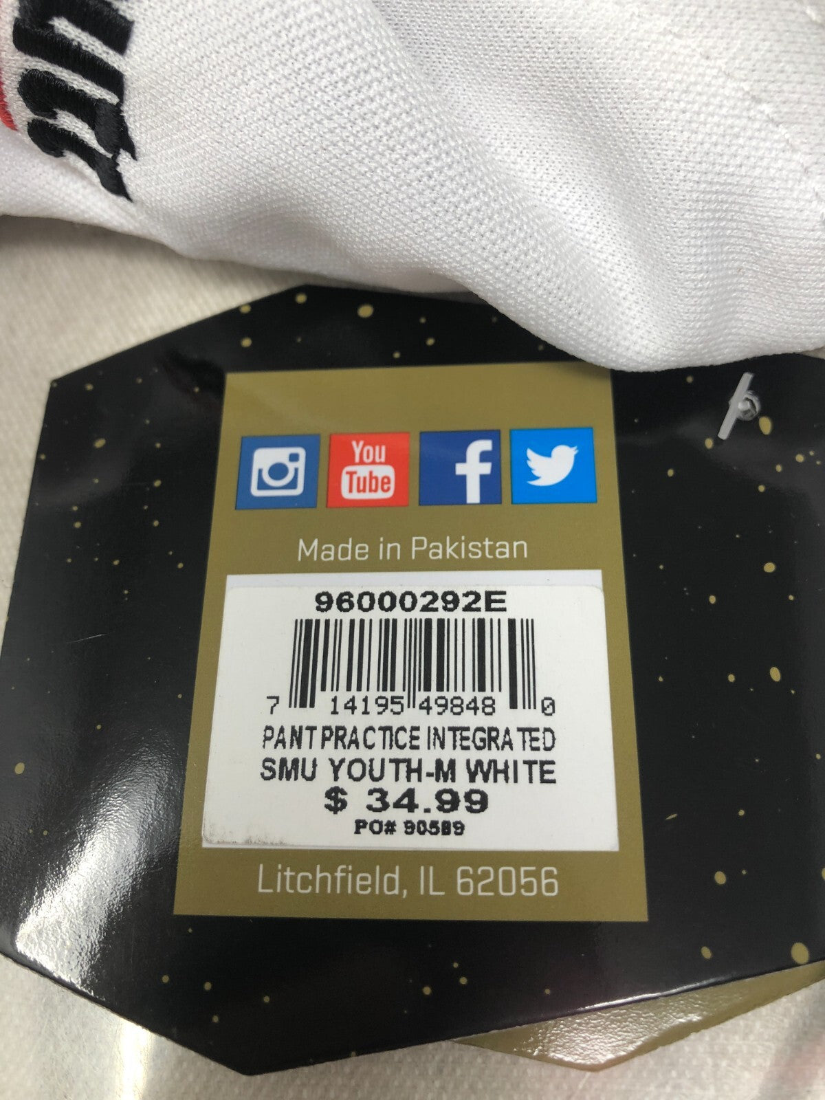Schutt Sports Youth All-in-One Poly Knit Football Pant, White, Medium