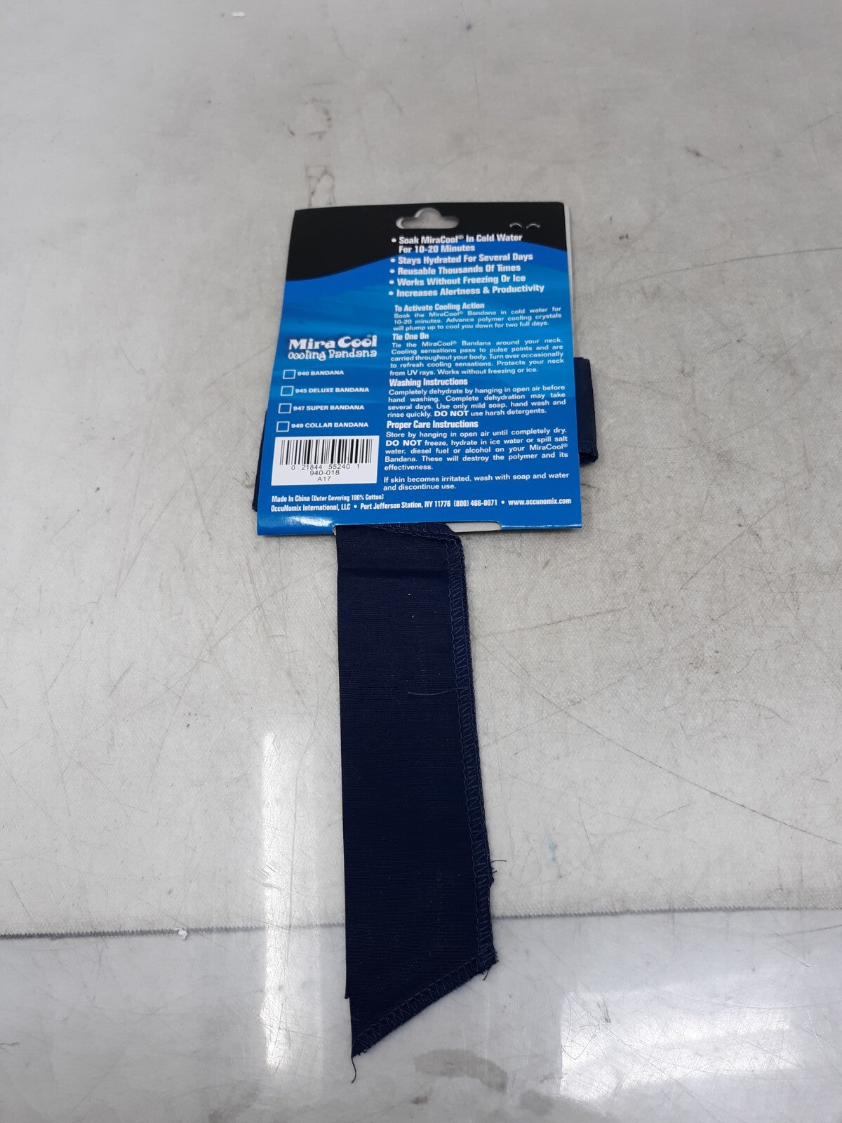 Miracool® Neck Bandana - - Navy- Heat Stress Gear Cooling occunomix