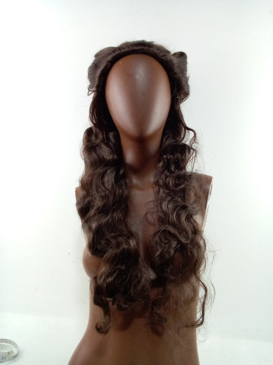Lacey Costume Wig of New York Collection Style: Deluxe Evita Color 6 Brown 25"