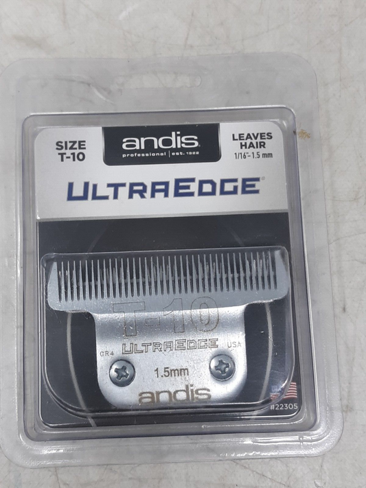 Andis UltraEdge T-10 Detachable Blade 1.5mm Size T10 Chrome Finish USA #22305