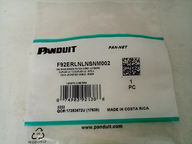 Panduit Opti-core - Patch Cable - Lc Single-mode (m) to Lc Single-mode (m) - 2 M
