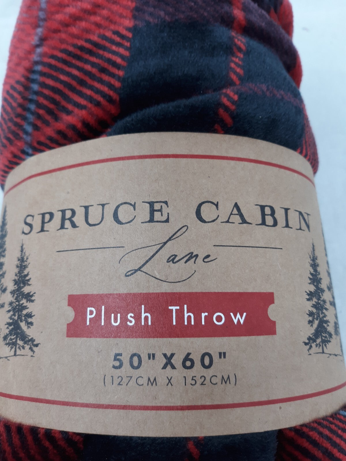 Spruce Cabin Lane Throw Blanket Soft Plush Fleece 50" x 60"