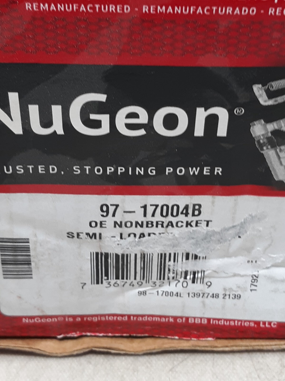 Nugeon 97-17004B Remanufactured Disc Brake Caliper