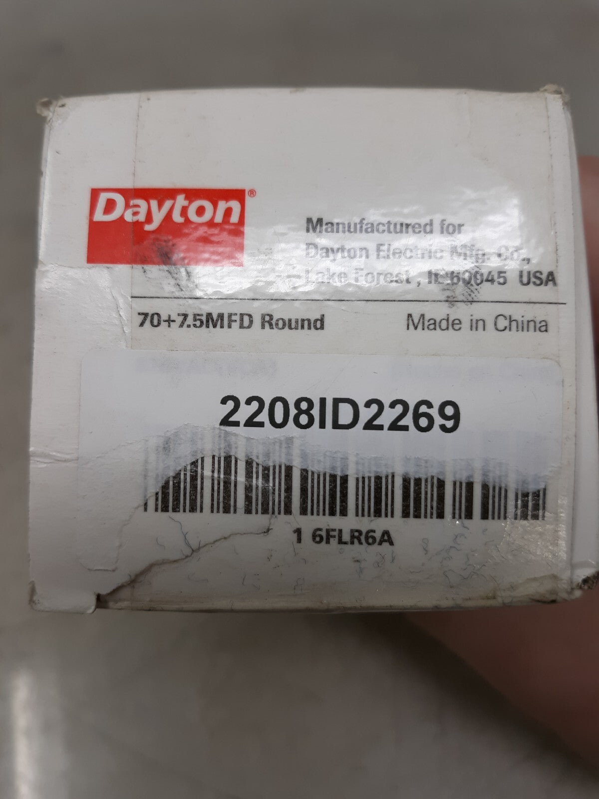 DAYTON Motor Dual Run Capacitor: Round, 370V AC, 45/5 mfd, 5 1/4 in Overall Ht