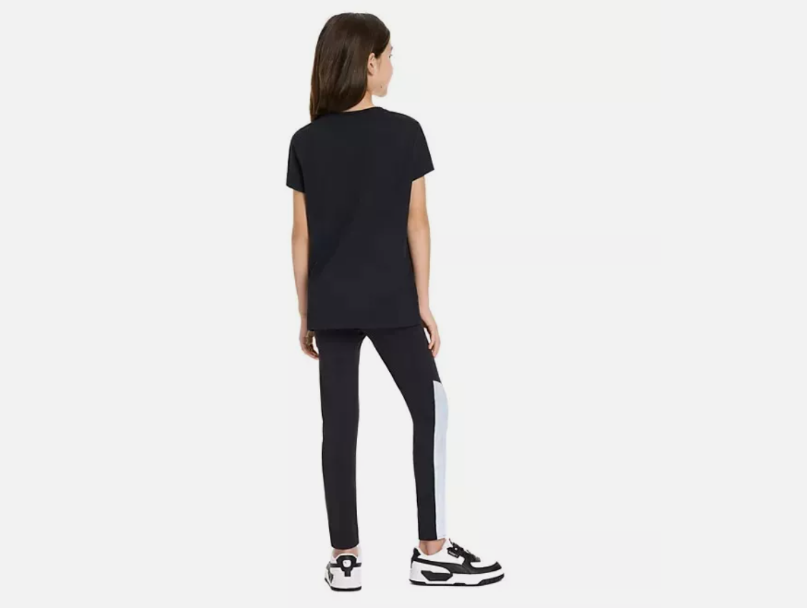 Puma Girls Active Set Size MEDIUM XL Black Leggings and T-Shirt