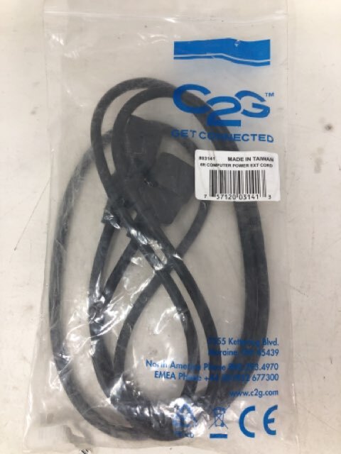 C2G Model 03141 6 Ft. 18 AWG Computer Power Extension Cord (IEC320C14 to IEC320C