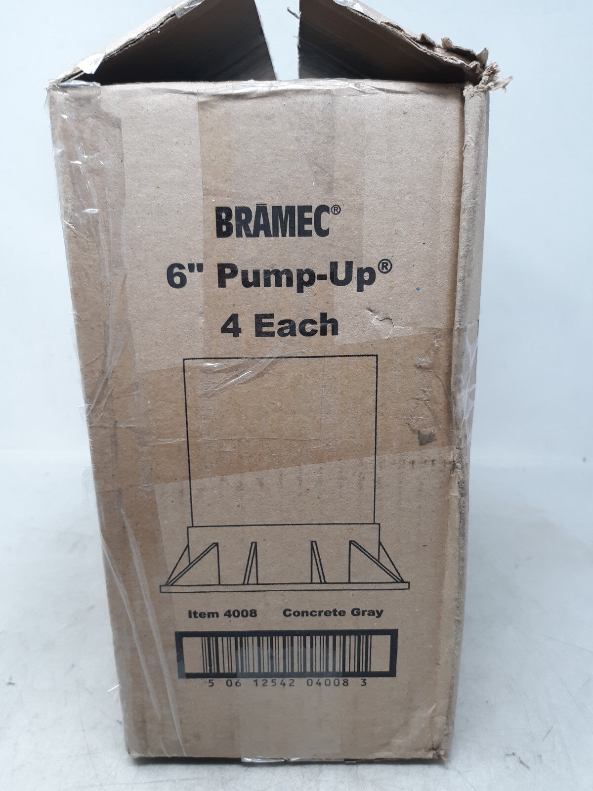 BOX OF 4 BRAMEC 6" PUMP-UP #4008 6"X6" MOUNTING BASE CONCRETE GRAY