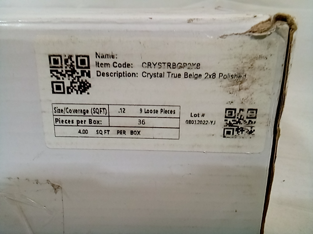 Crystal True Beige 2x8 Polished Tile 4Pks of 9 Clear -CRYSTRBGP2X8