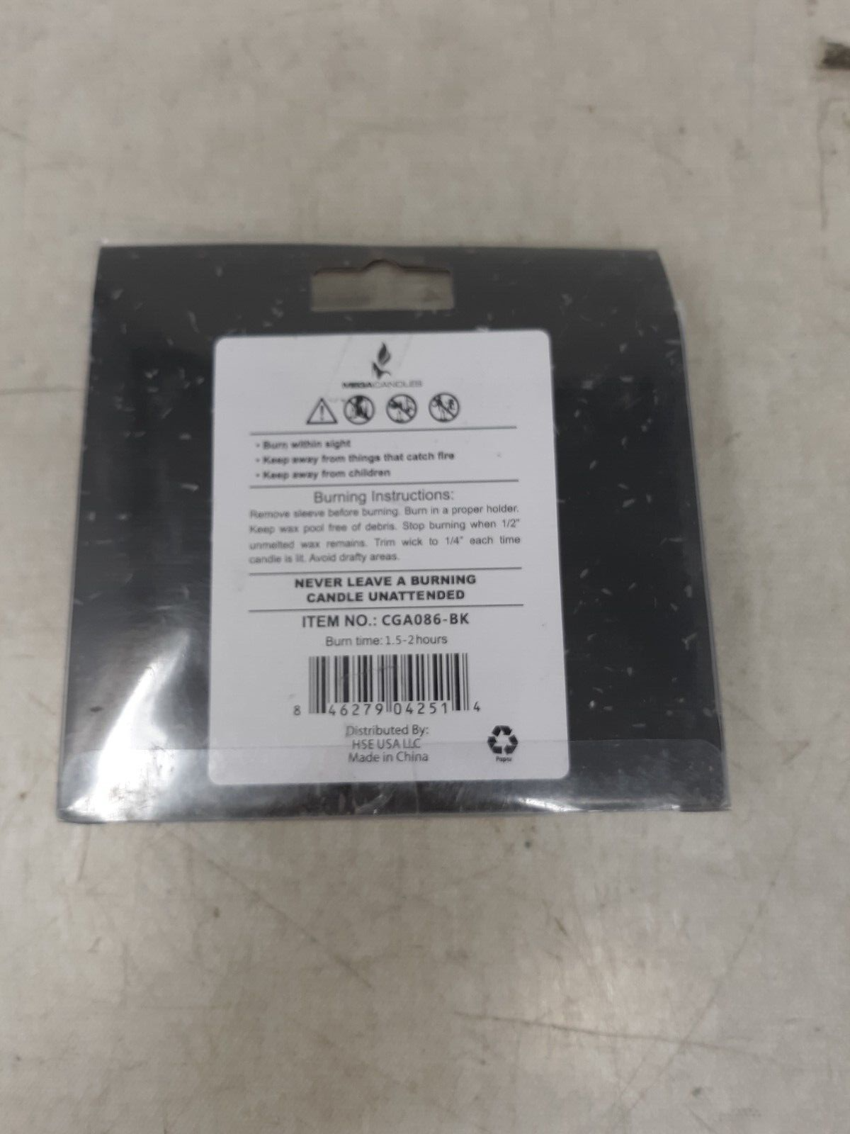 Mega Candles - Unscented 4" Chime / Spell Taper Candles - Black, Set of 20