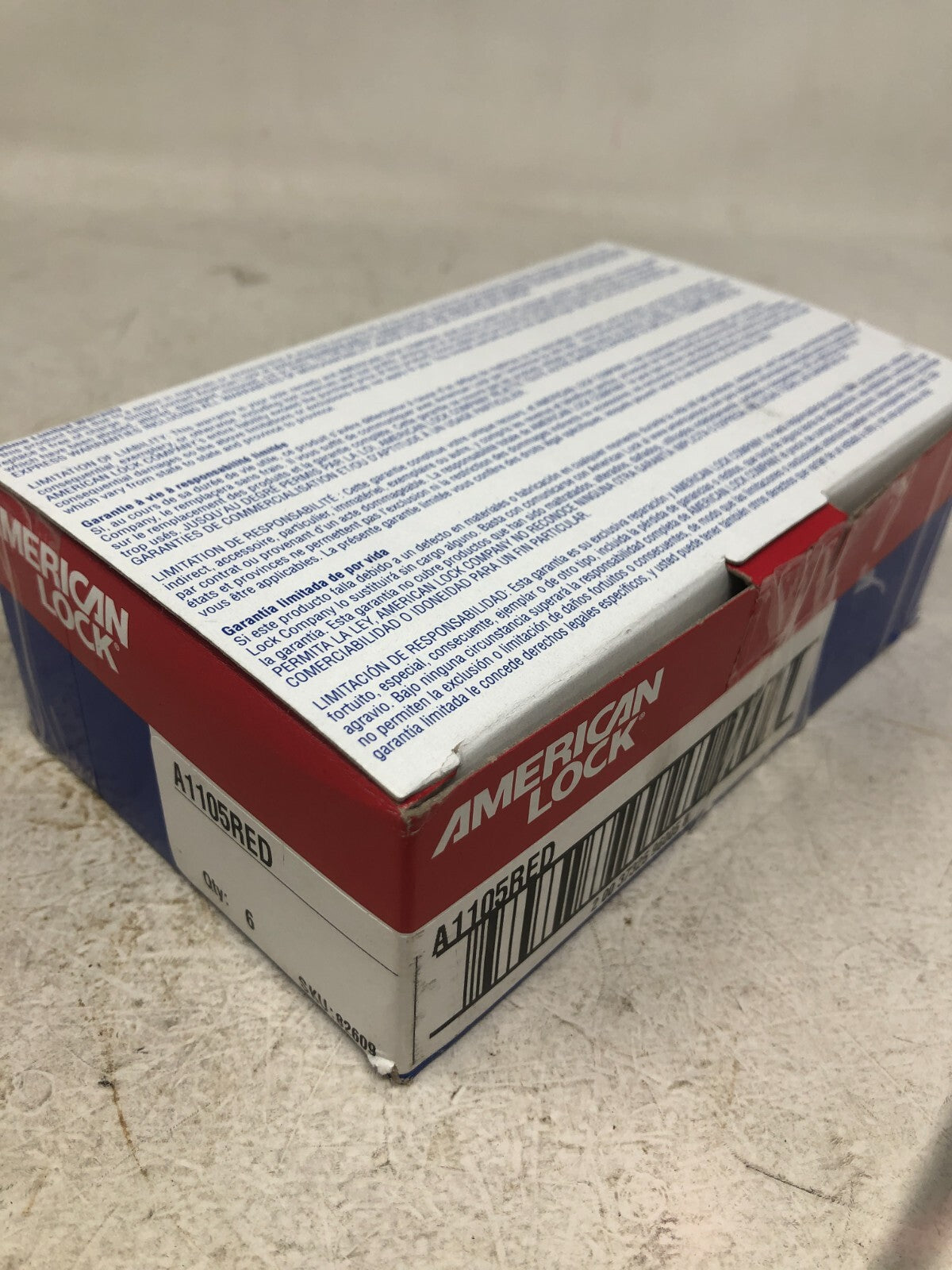 AMERICAN LOCK A1105RED Lockout Padlock,KD,Red,1-7/8"H PK 6