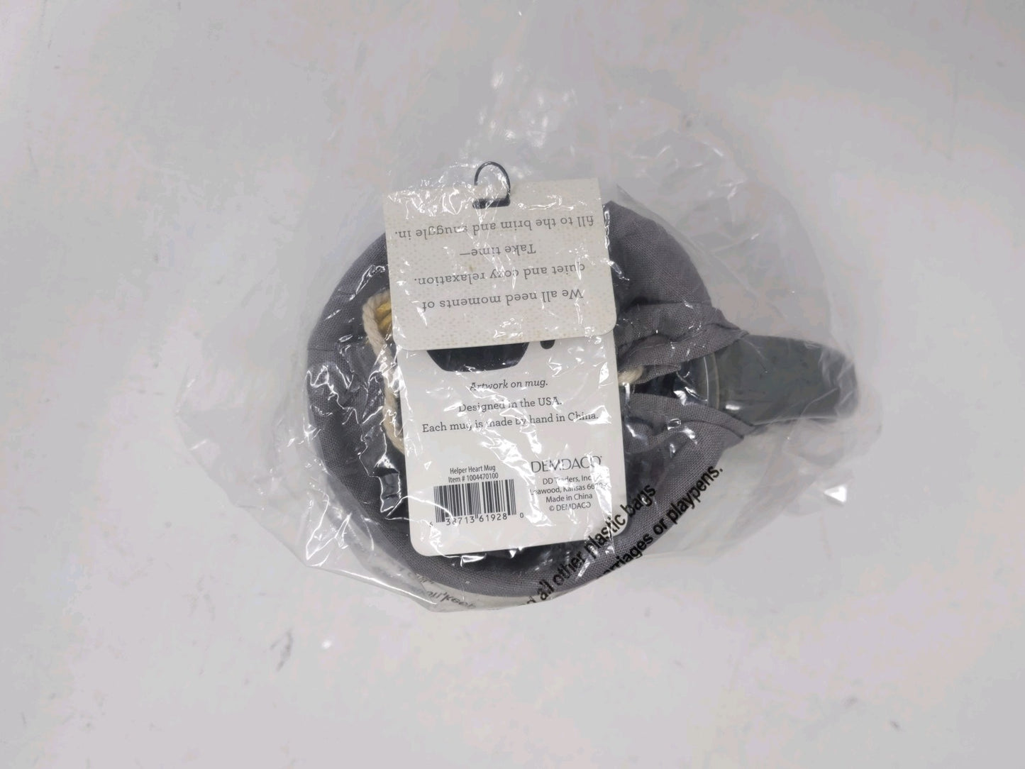 NWT DEMDACO The warm Heart mug -Thankful-16 ounces Coffee/Tea/Cocoa Mug With Bag