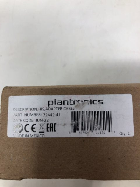 Plantronics 72442-41 HIS Audio Adapter Cable for Avaya Desk Phone Black