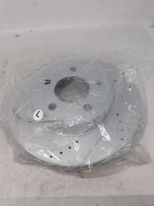 Performance Drilled Slotted Brake Rotor 53001 Front MIN THK 26MM Zinc Coated