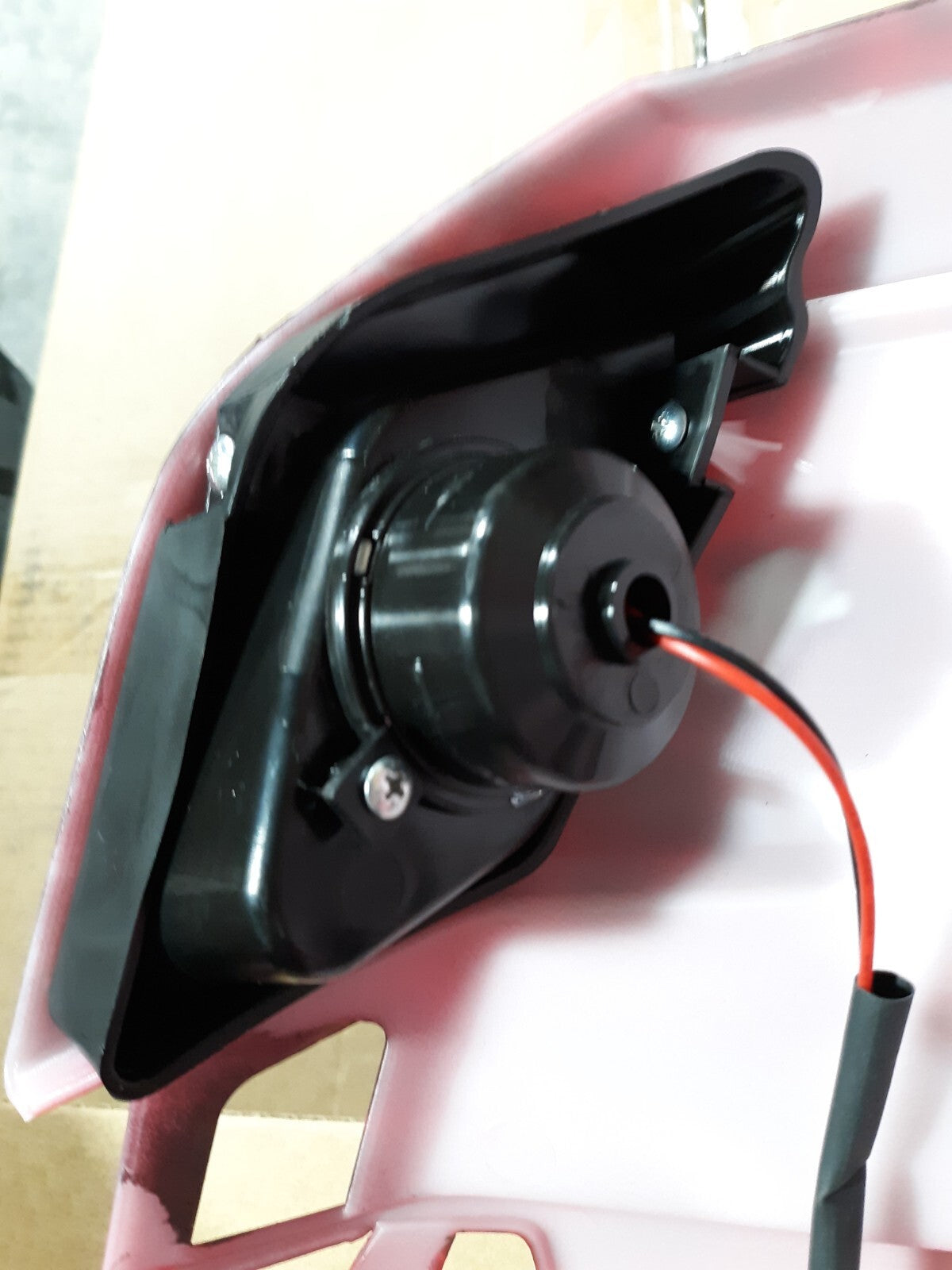 Custom Red & Black Flame Mini ATV Body Plastic Shell w/ LED Headlights