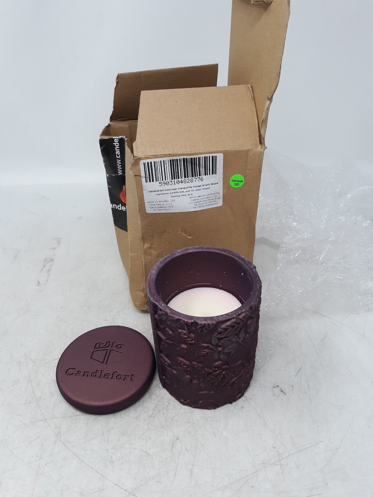 Candellana Candles Candlefort Candles Concrete Tranquility Violet, Scent: Orient