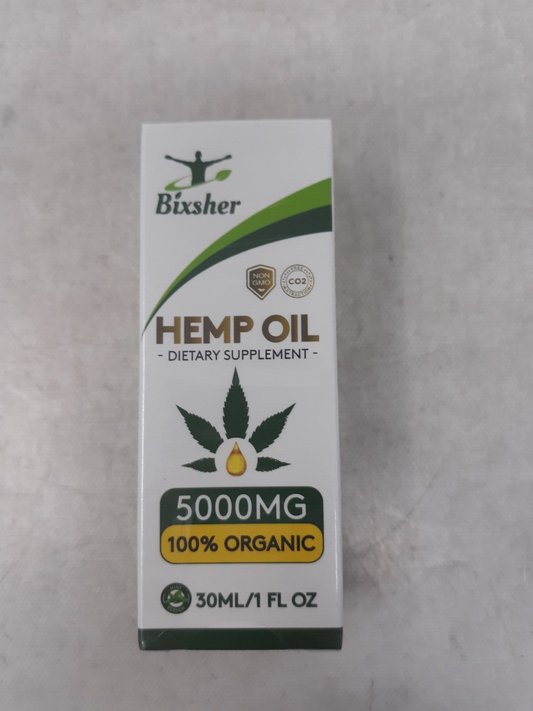 Bixsher 5000mg 100% Organic Hemp Oil EXP 03/26