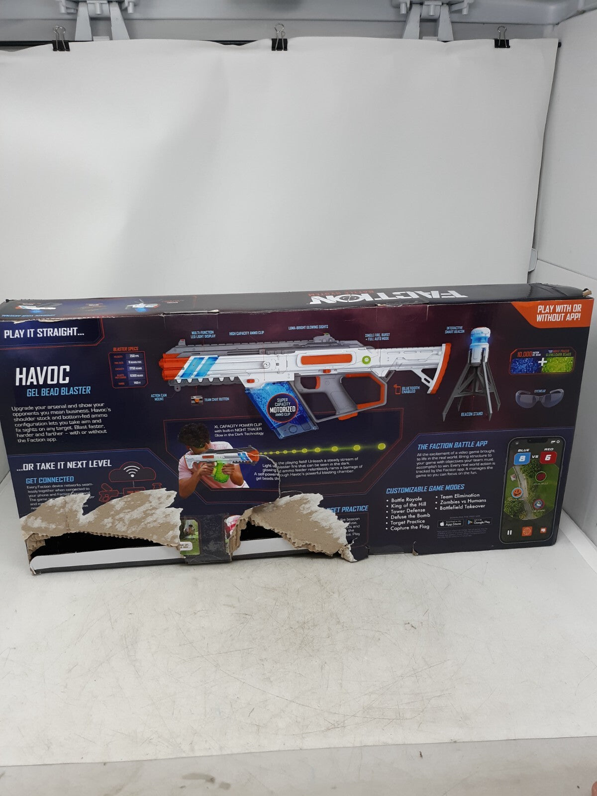 Faction Battle System Havoc Gel Bead Blaster - Motorized, 10,000 Beads, App-Enab