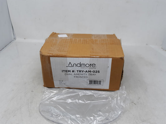 Andmore #TRY-AM-025 Frosted Amenity Tray, Oval, Case of 25