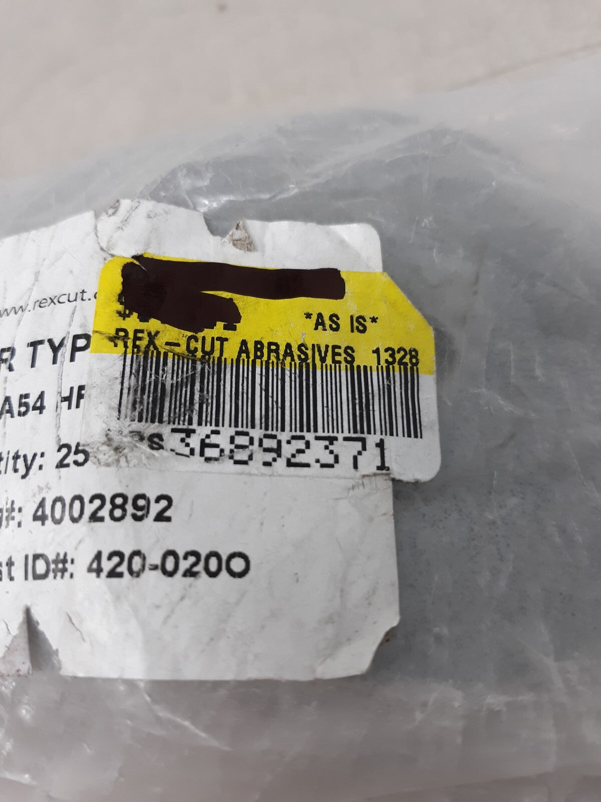 Pack of 25 Rex Cut 132813 Cotton Fiber  CutOff Wheel 3 x 1/8 x 3/8 T1 A54 HFX