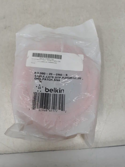 Belkin A3L980-20-Org-S Cat6 Patch Cable - 20ft Orange