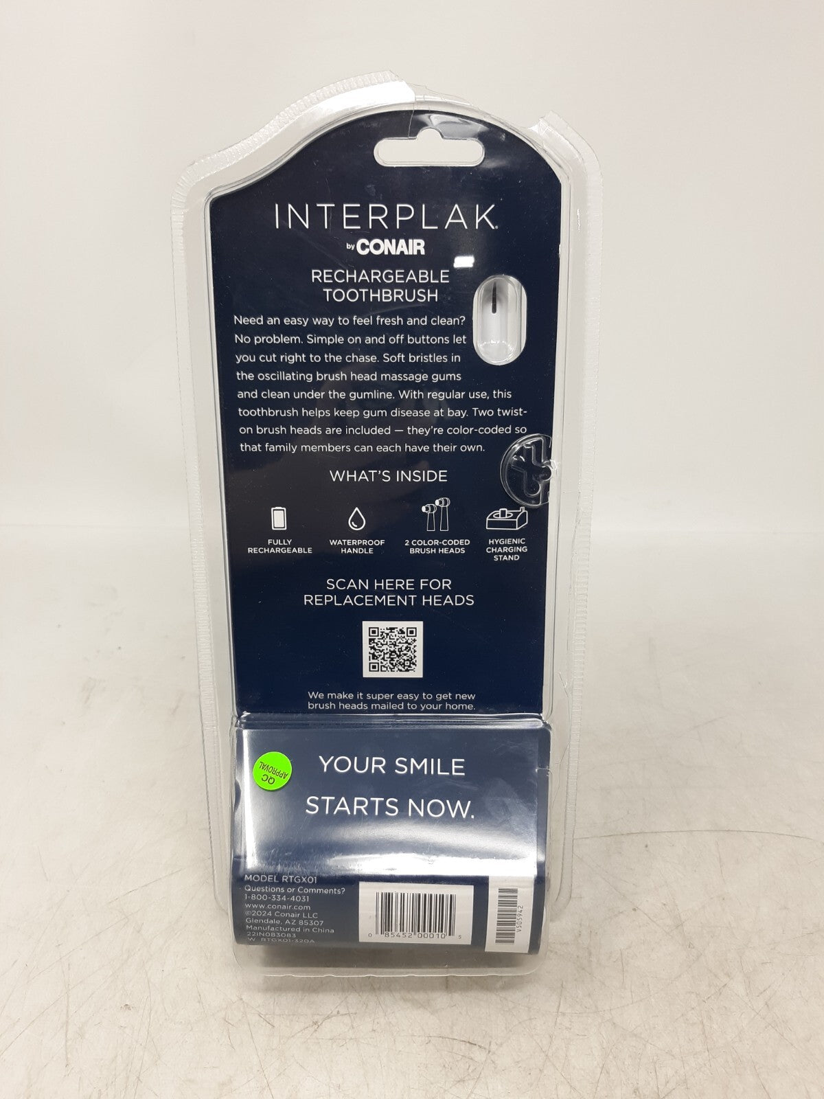 Interplak by Conair Opti-Clean Cordless Rechargeable Power Plaque Remover