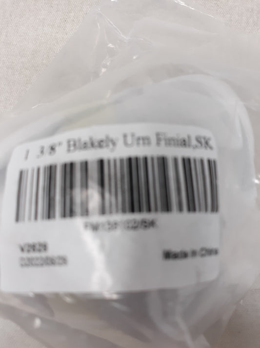 Blakely Urn Satin Black Curtain Rod End