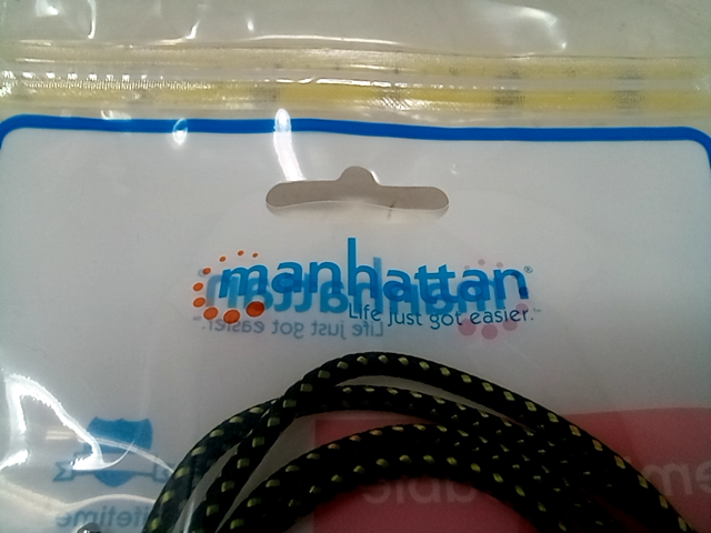 10/ok Manhattan 3.5mm Stereo Male to Male Braided Audio Cable 1.8 M 6 Ft Black/G