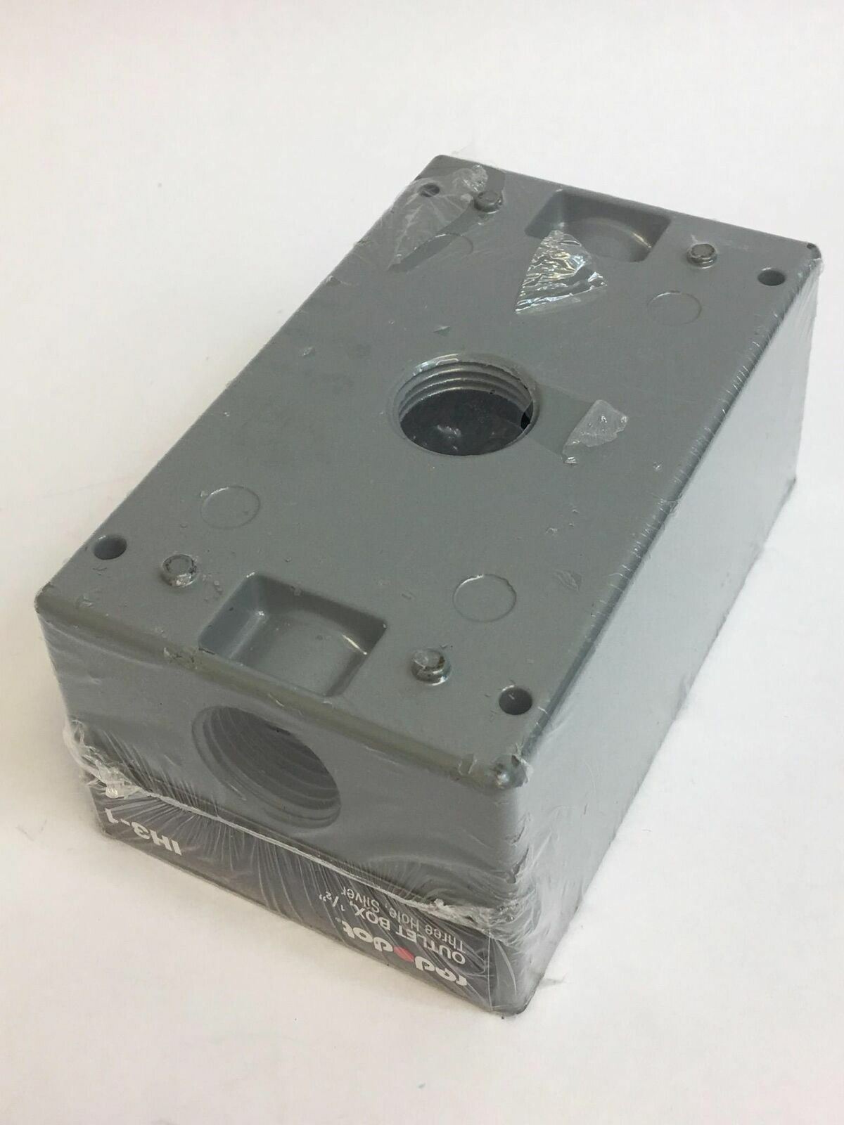 New Red Dot Outlet Box IH3-1 - 3 Hole 1/2" - Silver