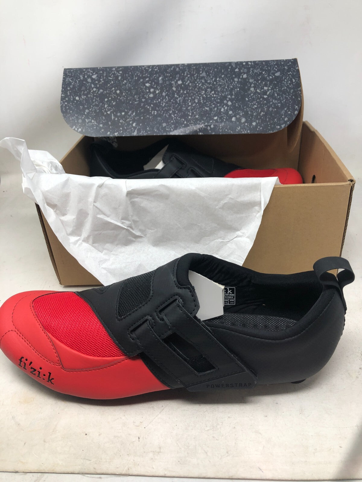 Fizik Transiro R4 Powerstrap Cycling Shoe, Black / Red, 48