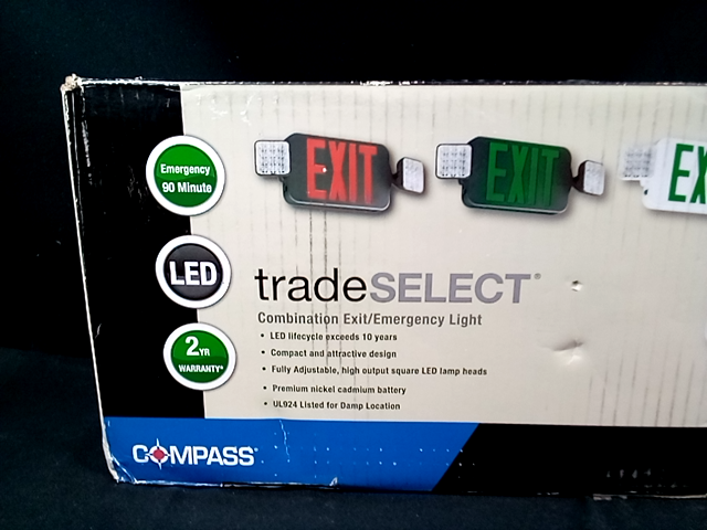 HUBBELL LIGHTING - COMPASS Exit Sign with Emergency Lights, CCRHOSQ