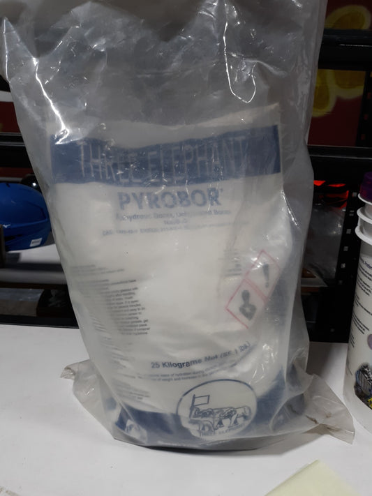 Three Elephant Borax powder bag, crystal granulated 55 lb