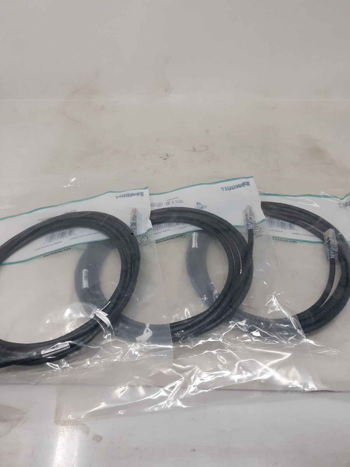 Lot of 3 Panduit UTPSP8BLY Category-6 Patch Cord