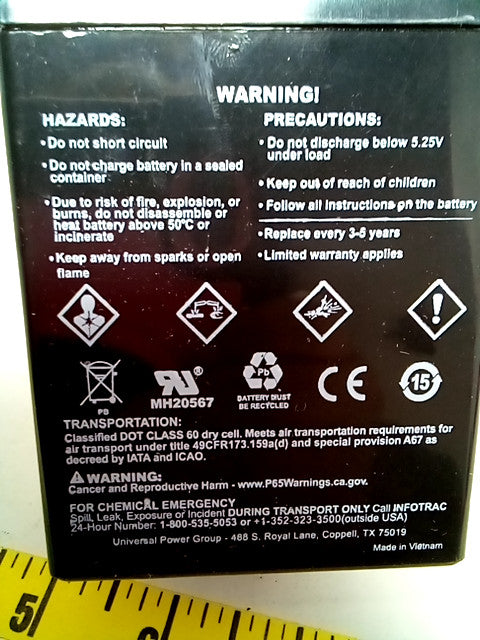 Non-Spillable Lead-Acid Battery