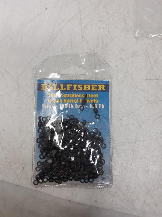 Billfisher R7-100 Crane Barrel Swivels Size 7 150lb Test Stainless Steel 100 Pcs