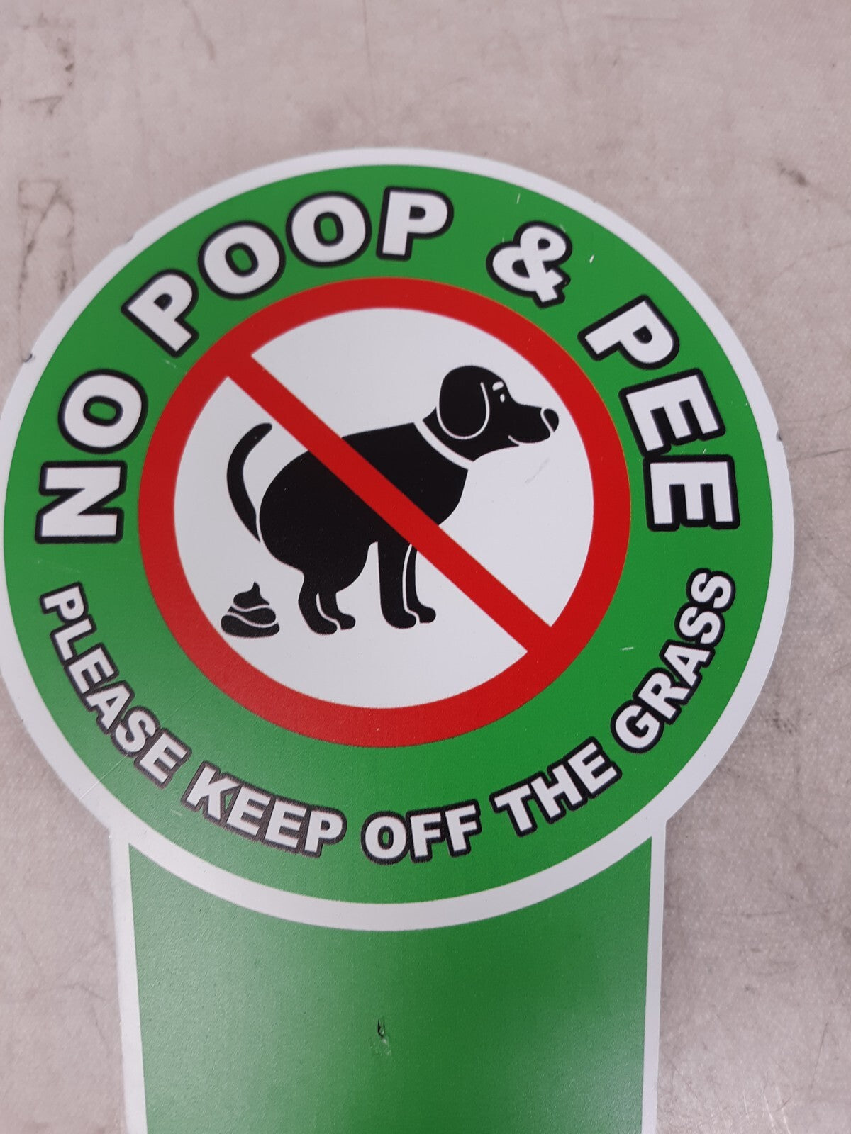 "No Poop & Pee" Animal Warning Sign for Grass