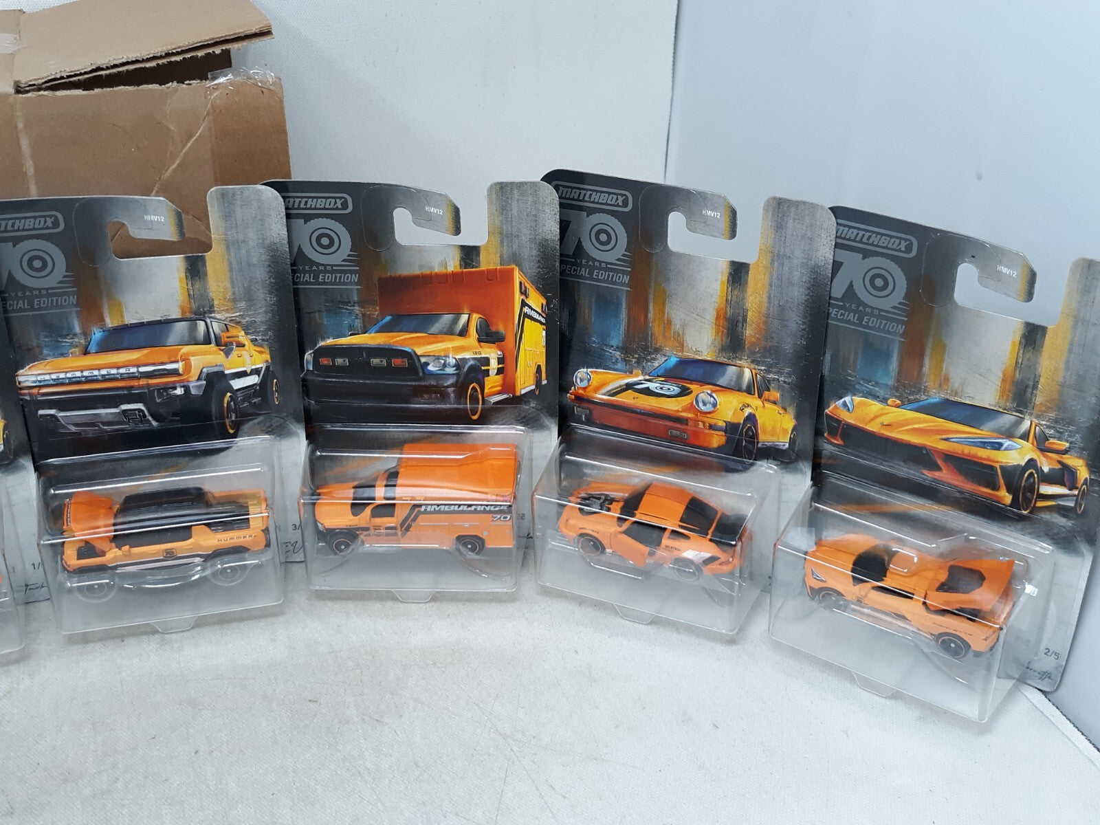 Matchbox 70 Years Special Edition Orange Moving Parts Set of 8