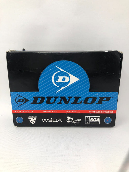 Dunlop Squash Doubles Elite Hardball ~ 12-Pack of Official Squash Balls, Blue