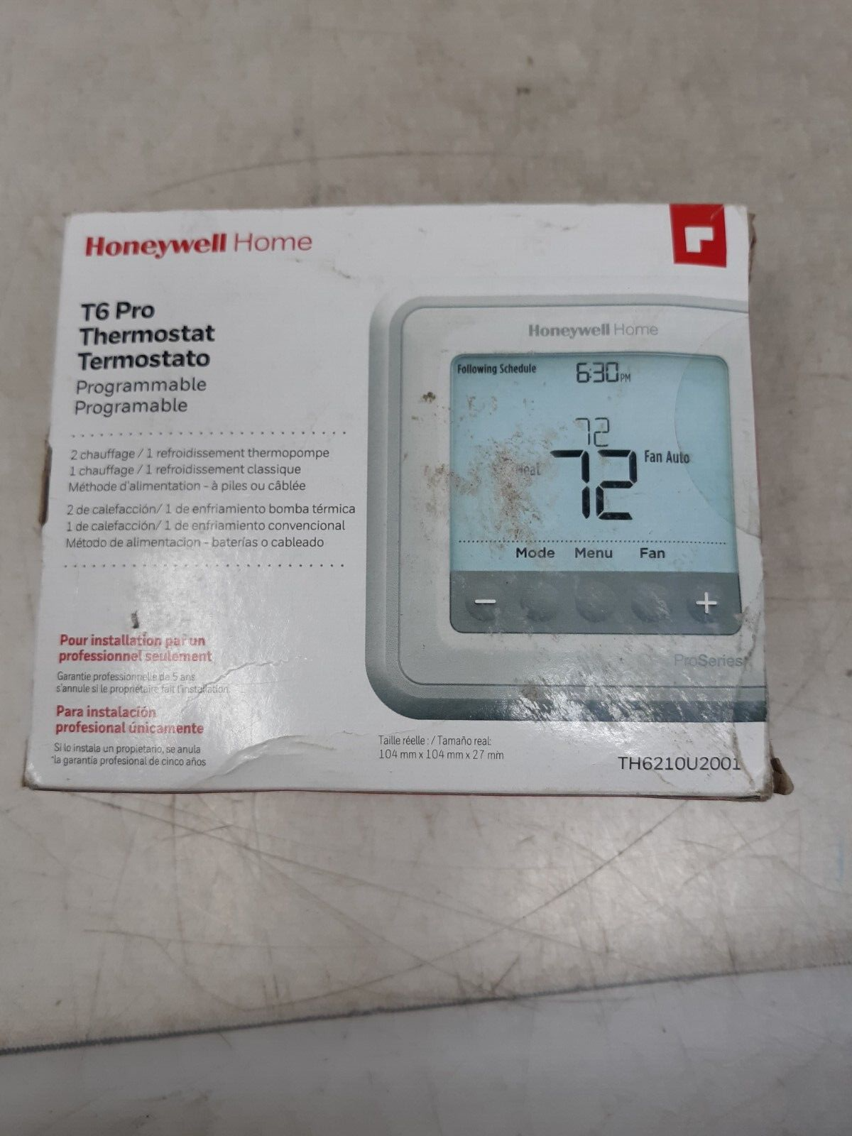 Honeywell T6 Pro Programmable Thermostat (TH6210U2001/U)