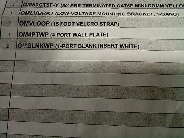 Omnitronix cable - Yellow, 50 ft. Pre-terminated CAT5E 7182-K243-V001