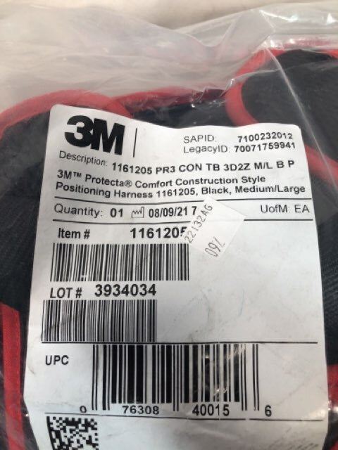 3M Protecta 1161205 Comfort Construction Style Positioning Harness Medium/Large