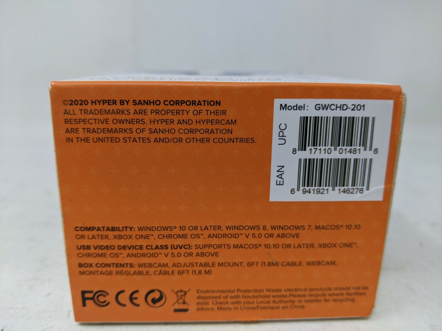 Hyper HyperCam HD Streaming Camera - GWCHD-201, Packaging Has Paint on it