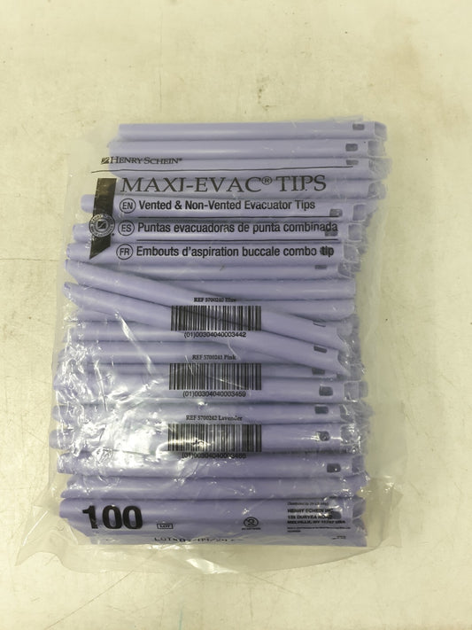 Maxi-Evac Tips, Lot of 100 Vented High-Volume Evacuator Tips