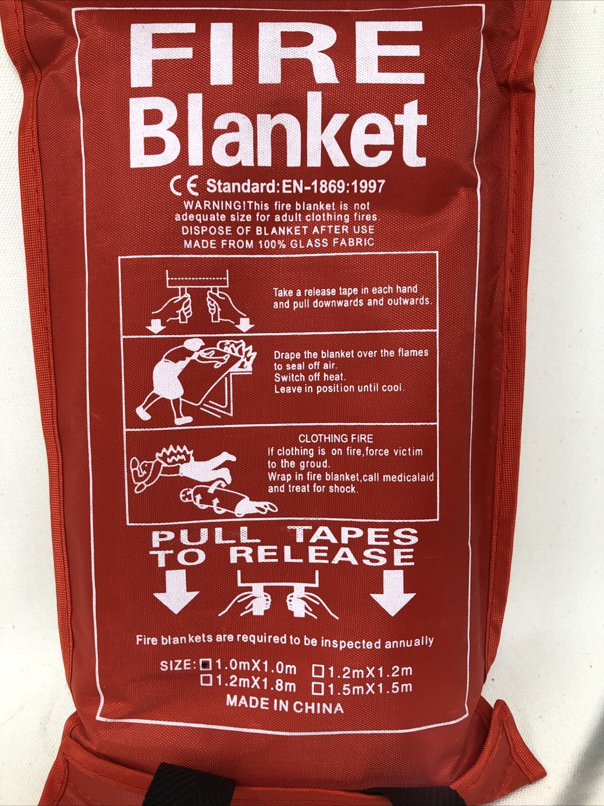 1 FIRE BLANKET FIBERGLASS FIRE EMWEGENCY HOME RETARDANT PREPARED 39''x39''